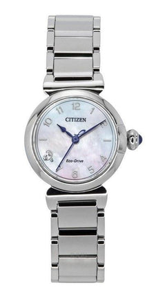 Citizen L Mae Diamond Accents Stainless Steel Mother Of Pearl Dial Eco-Drive EM1130-83D Womens Watch