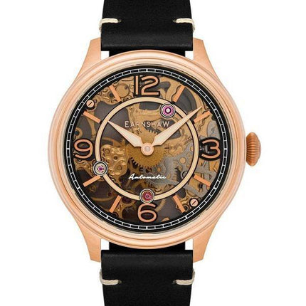 Thomas Earnshaw Baron Genuine Leather Skeleton Dial Automatic ES-8231-03 Men's Watch