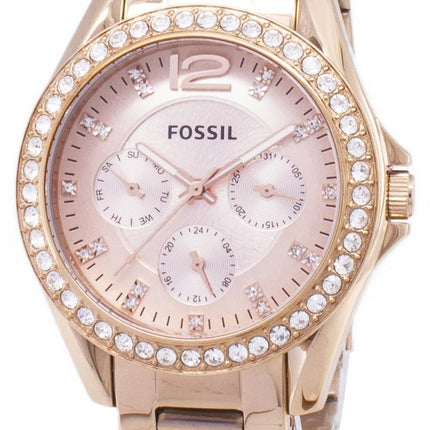 Fossil Riley Multifunction Crystal Rose Gold ES2811 Women's Watch