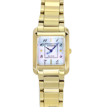 Citizen L Gold Tone Stainless Steel Mother Of Pearl Dial Eco-Drive EW5602-81D Women's Watch