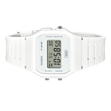 Casio Pop Digital Bio-Based White Resin Strap Quartz F-91WB-7A 100M Unisex Watch