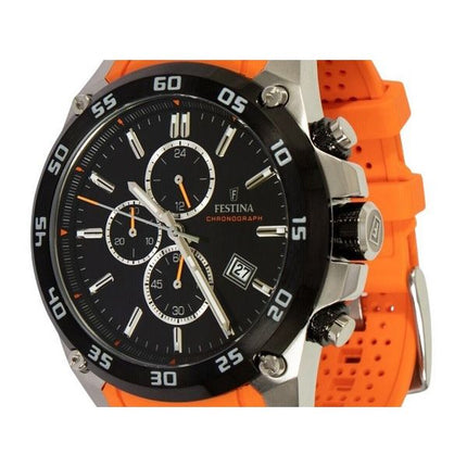 Festina The Originals Chronograph Orange Rubber Strap Black Dial Quartz F20330-4 100M Men's Watch