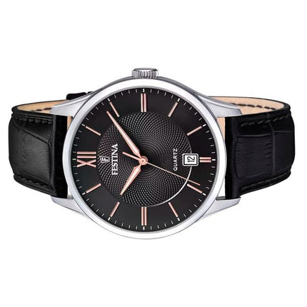 Festina Classics Leather Strap Black Dial Quartz F20426-6 Men's Watch