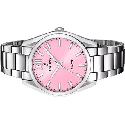 Festina Boyfriend Stainless Steel Pink Dial Quartz F20622-M Women's Watch