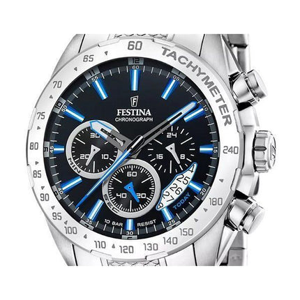 Festina Timeless Chronograph Stainless Steel Black Dial Quartz F20668-6 100M Men's Watch