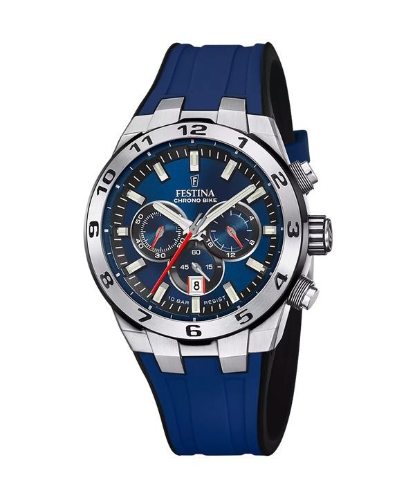 Festina Chrono Bike Rubber Strap Blue Dial Quartz F20671-1 100M Men's Watch