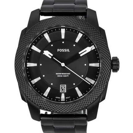 Fossil Machine Stainless Steel Black Sunray Dial Quartz FS5971 100M Mens Watch