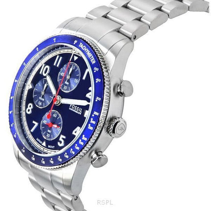 Fossil Sport Tourer Chronograph Stainless Steel Blue Dial Quartz FS6047 Men's Watch