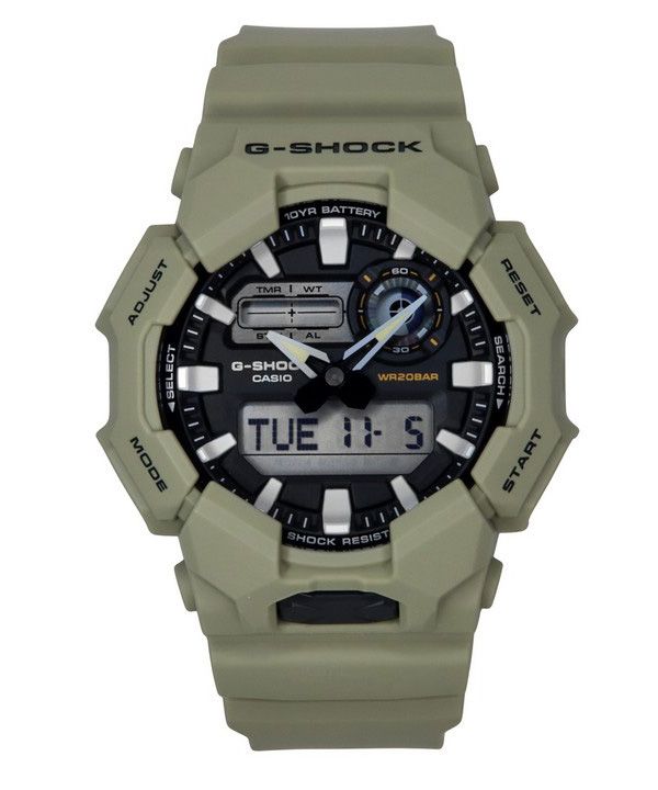 Casio G-Shock Analog Digital Bio-Based Resin Strap Black Dial Quartz GA-010-5A 200M Mens Watch