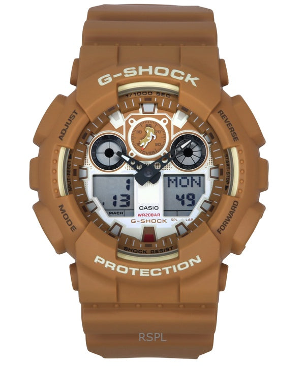 Casio G-Shock Analog Digital The Shiba Inu Resin Strap Brown Dial Quartz GA-100SHB-5A 200M Men's Watch