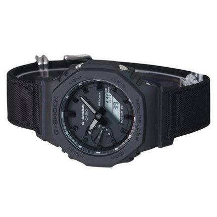 Casio G-Shock Analog Digital Eco Cloth Strap Black Dial Quartz GA-2100BCE-1A 200M Men's Watch