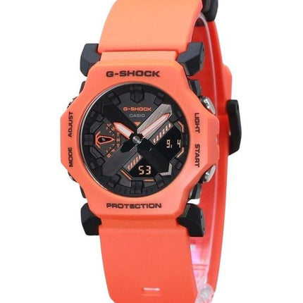 Casio G-Shock Analog Digital Bio-Based Orange Resin Strap Black Dial Quartz GA-2300FL-4A 200M Men's Watch