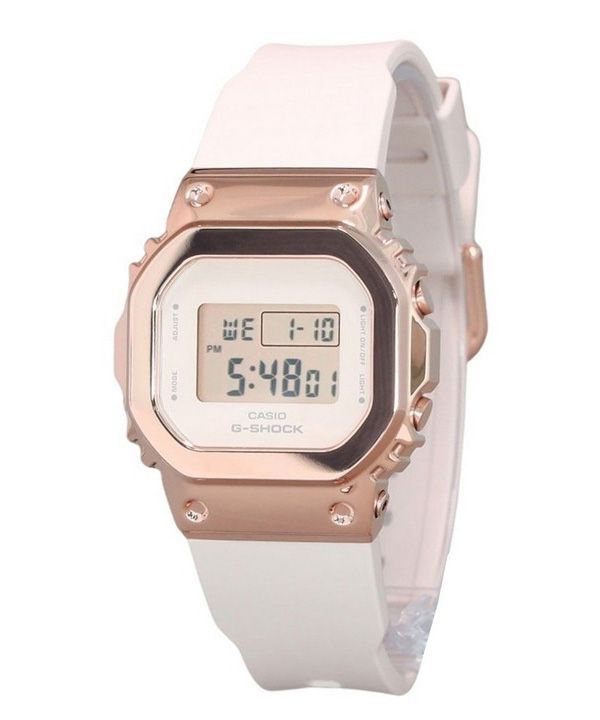 Casio G-Shock Digital Pink Gold Ion Plated Bezel Resin Strap Quartz GM-S5600UPG-4 200M Women's Watch