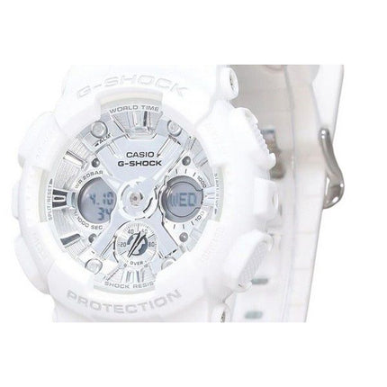 Casio G-Shock Analog Digital Bio Based White Resin Strap Silver Dial Quartz GMA-S120VA-7A 200M Women's Watch