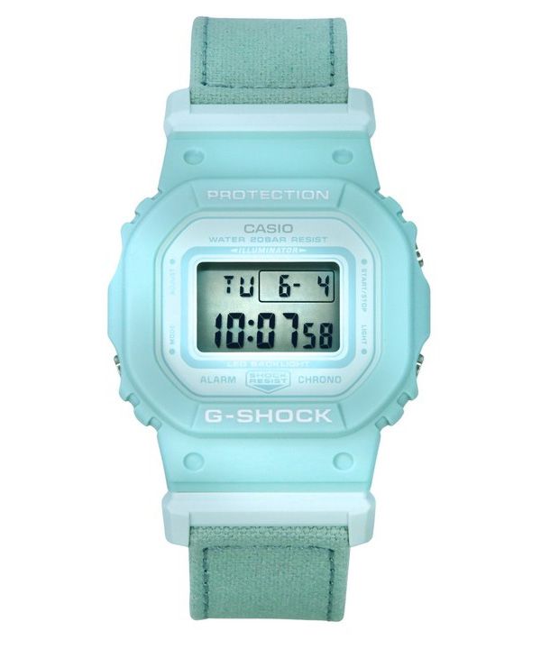 Casio G-Shock Digital Organic Blue Cloth Strap Bio-Based Resin Quartz GMD-S5600CT-3 200M Women's Watch