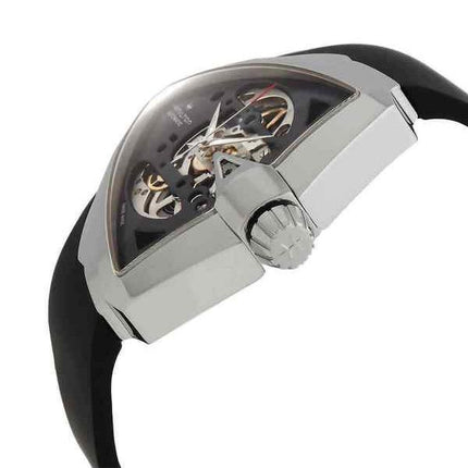 Hamilton Ventura XXL Rubber Strap Black Skeleton Dial Automatic H24625330 Men's Watch