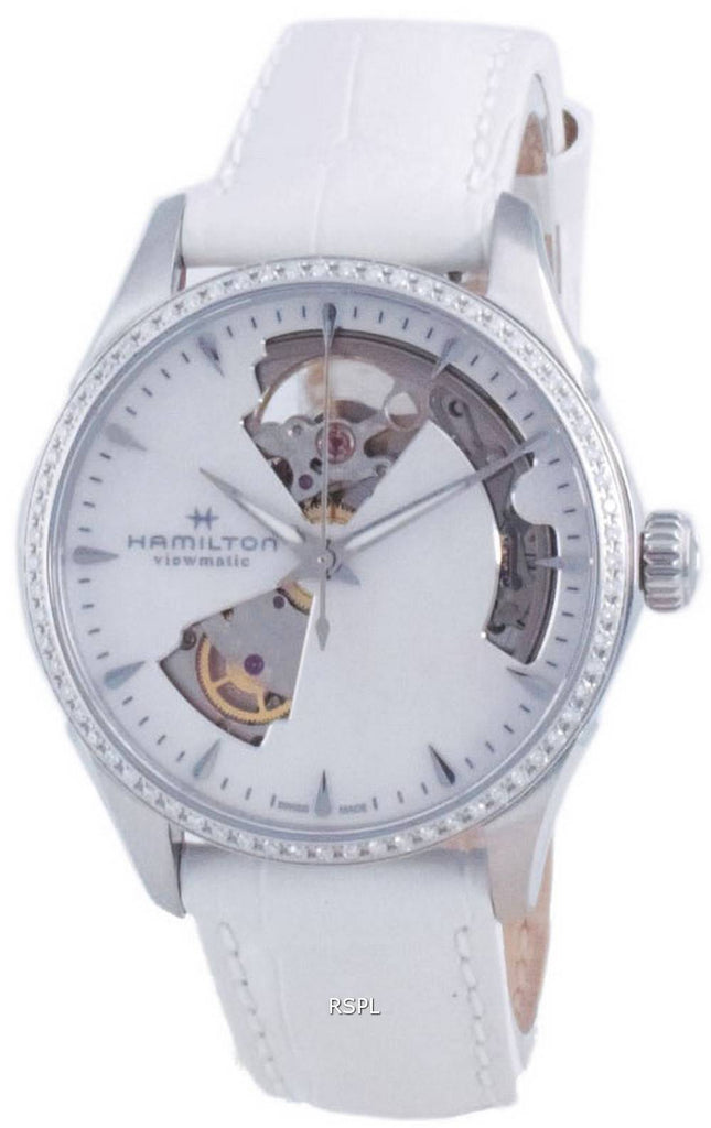 Hamilton Jazzmaster Open Heart Leather Automatic H32205890 Womens Watch