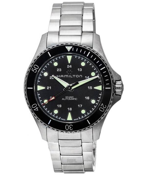 Hamilton Khaki Navy Scuba Black Dial Automatic Diver's H82515130 300M Men's Watch