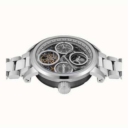 Ingersoll The Arc Moon Phase Stainless Steel Silver Skeleton Dial Automatic I16002 Men's Watch