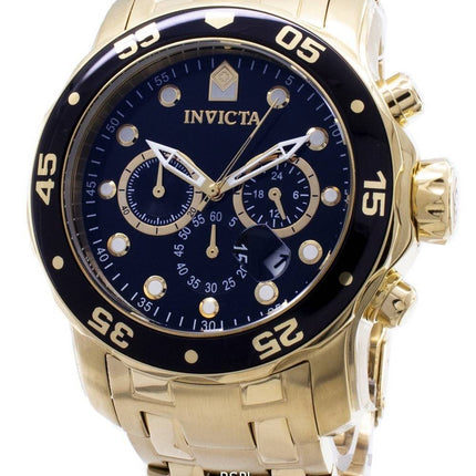 Invicta Pro-Diver Chronograph Gold Tone 200M 0072 Men's Watch