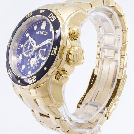 Invicta Pro-Diver Chronograph Gold Tone 200M 0072 Men's Watch