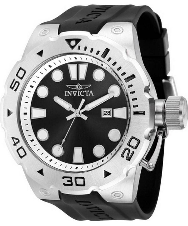 Invicta Pro Diver Silicone Black Dial Quartz 36996 100M Mens Watch