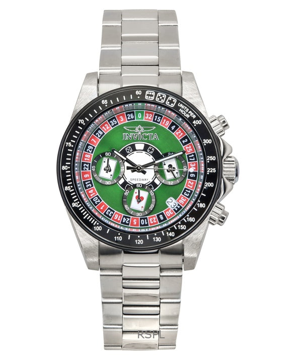 Invicta Speedway Roulette Casino Chronograph GMT Green Dial Quartz 44642 200M Men's Watch