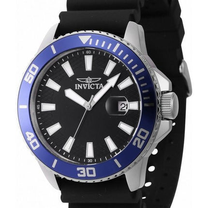 Invicta Pro Diver Silicone Strap Black Dial Quartz 46089 Men's Watch