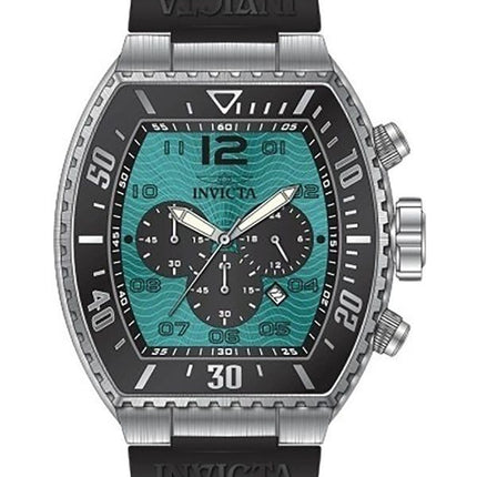 Invicta Pro Diver Chronograph Silicone Strap Turquoise Dial Quartz 47285 100M Mens Watch