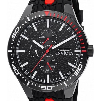 Invicta Racing GMT Silicone Strap Black Dial Quartz 47553 Men's Watch