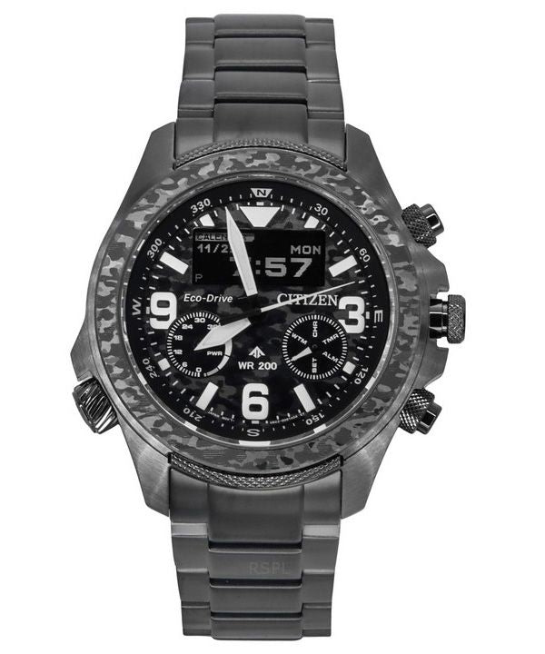 Citizen Promaster Land 35th Anniversary Chronograph Black And Grey Dial Eco-Drive JV1008-63E 200M Men's Watch