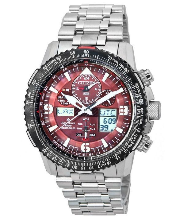 Citizen Promaster Skyhawk Perpetual Calendar Red Dial Eco-Drive JY8086-89X 200M Men's Watch