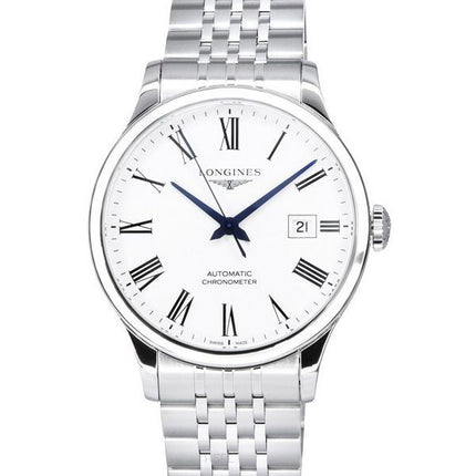 Longines Record Chronometer Stainless Steel White Dial Automatic L2.821.4.11.6 Mens Watch