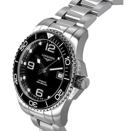 Longines HydroConquest Stainless Steel Black Dial Automatic Diver's L3.741.4.56.6 300M Men's Watch