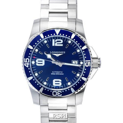 Longines HydroConquest Sunray Blue With Super-LumiNova Dial Automatic Divers L3.742.4.96.6 300M Mens Watch