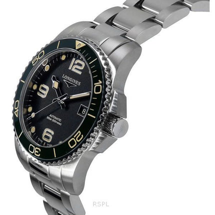 Longines HydroConquest Stainless Steel Black Dial Automatic Divers L3.781.4.05.6 300M Mens Watch