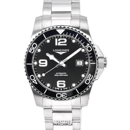 Longines HydroConquest Sunray Black With Super-LumiNov Dial Automatic Divers L3.781.4.56.6 300M Mens Watch