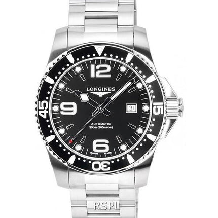 Longines HydroConquest Sunray Black With Super-LumiNova Dial Automatic Diver's L3.841.4.56.6 300M Men's Watch