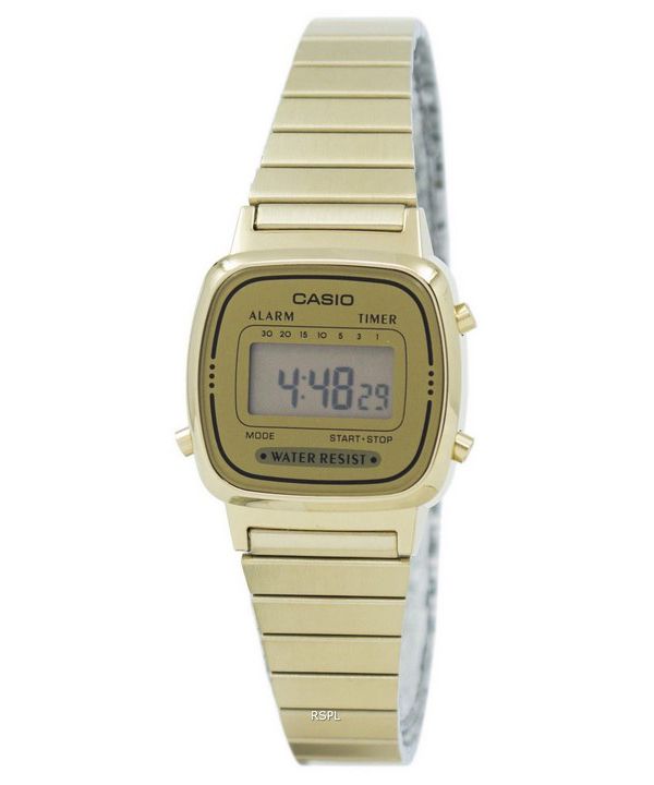 Casio Digital Stainless Steel Alarm Timer LA670WGA-9DF LA670WGA-9 Women's Watch