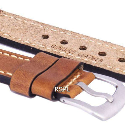 Brown Ratio Brand Leather Watch Strap 22mm