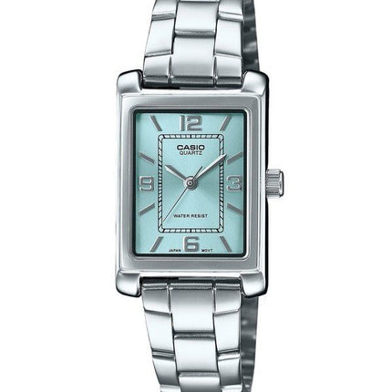 Casio Standard Analog Stainless Steel Aqua Blue Dial Quartz LTP-1234DD-2A Women's Watch