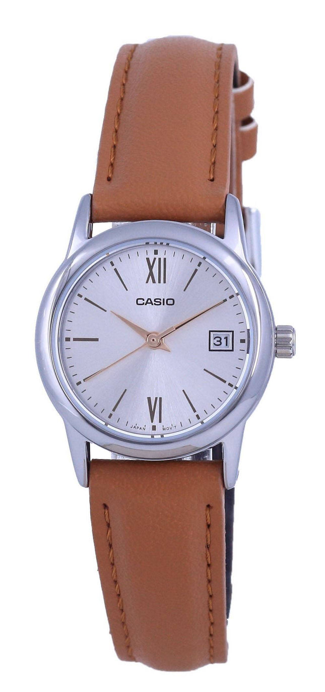 Casio Silver Dial Stainless Steel Analog Quartz LTP-V002L-7B3 LTPV002L-7 Womens Watch