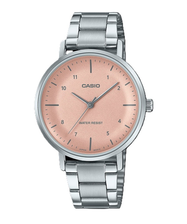 Casio Standard Analog Stainless Steel Salmon Dial Quartz LTP-VT03D-4B Women's Watch