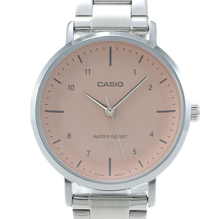 Casio Standard Analog Stainless Steel Salmon Dial Quartz LTP-VT03D-4B Women's Watch