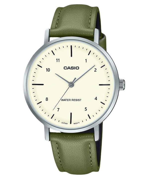 Casio Standard Analog Leather Strap Beige Dial Quartz LTP-VT03L-3B Women's Watch