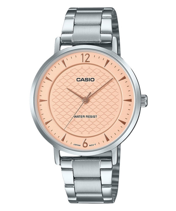 Casio Standard Analog Stainless Steel Salmon Dial Quartz LTP-VT04D-4A Women's Watch