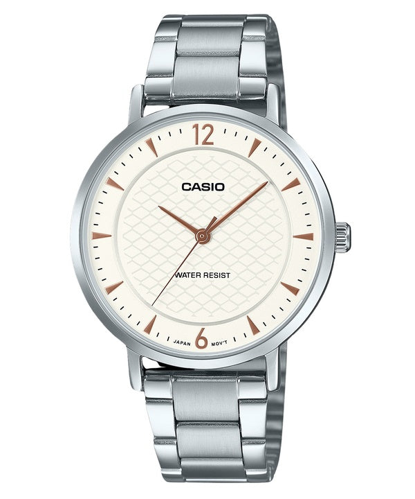 Casio Standard Analog Stainless Steel Cream Dial Quartz LTP-VT04D-7A Women's Watch