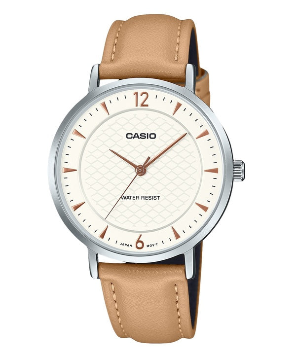 Casio Standard Analog Leather Strap Cream Dial Quartz LTP-VT04L-7A1 Women's Watch