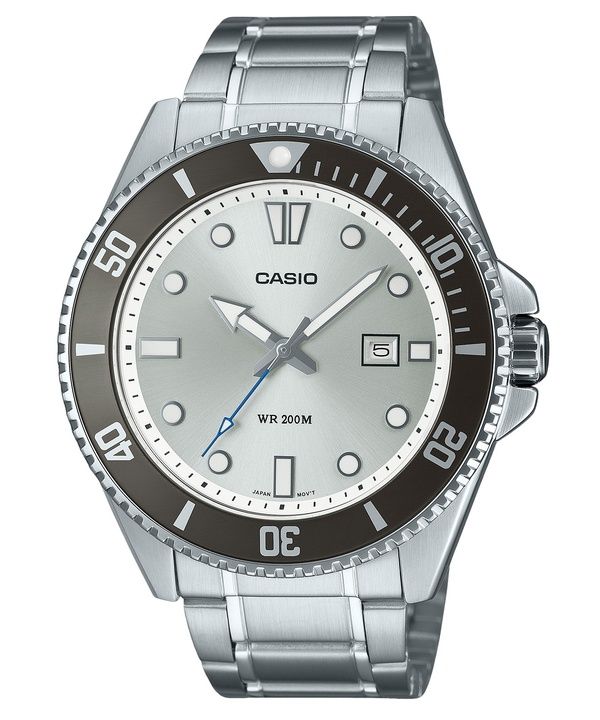 Casio Standard Analog Stainless Steel Silver Dial Quartz MDV-107D-7AV 200M Men's Watch