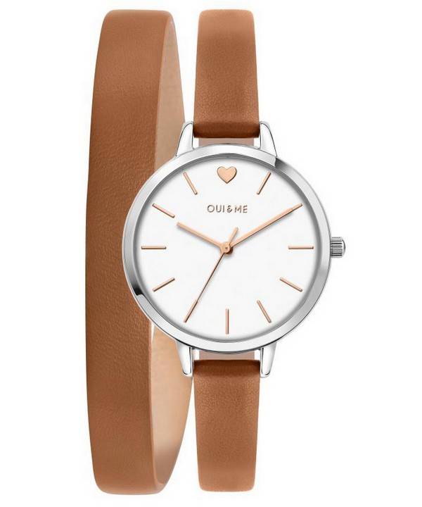 Oui & Me Petite Amourette White Dial Leather Strap Quartz ME010005 Women's Watch